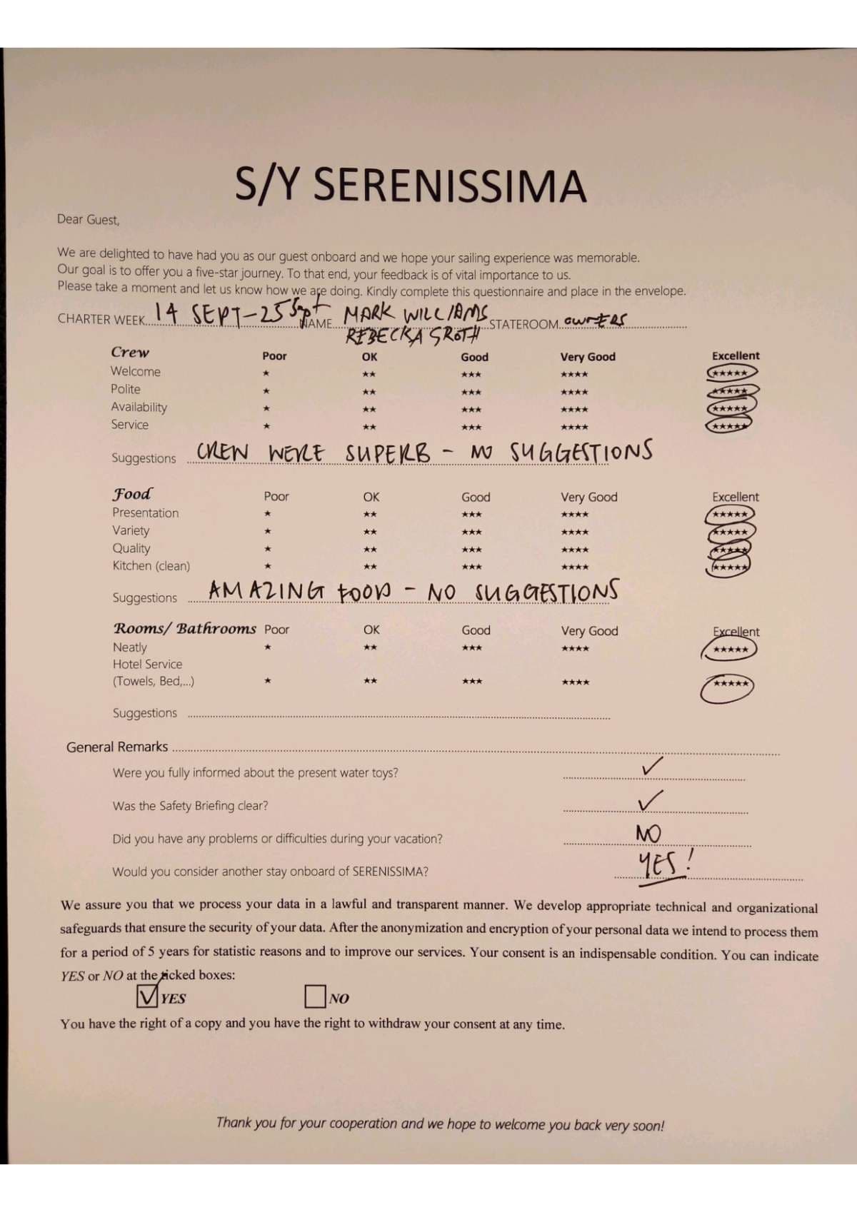 SERENISSIMA guest review