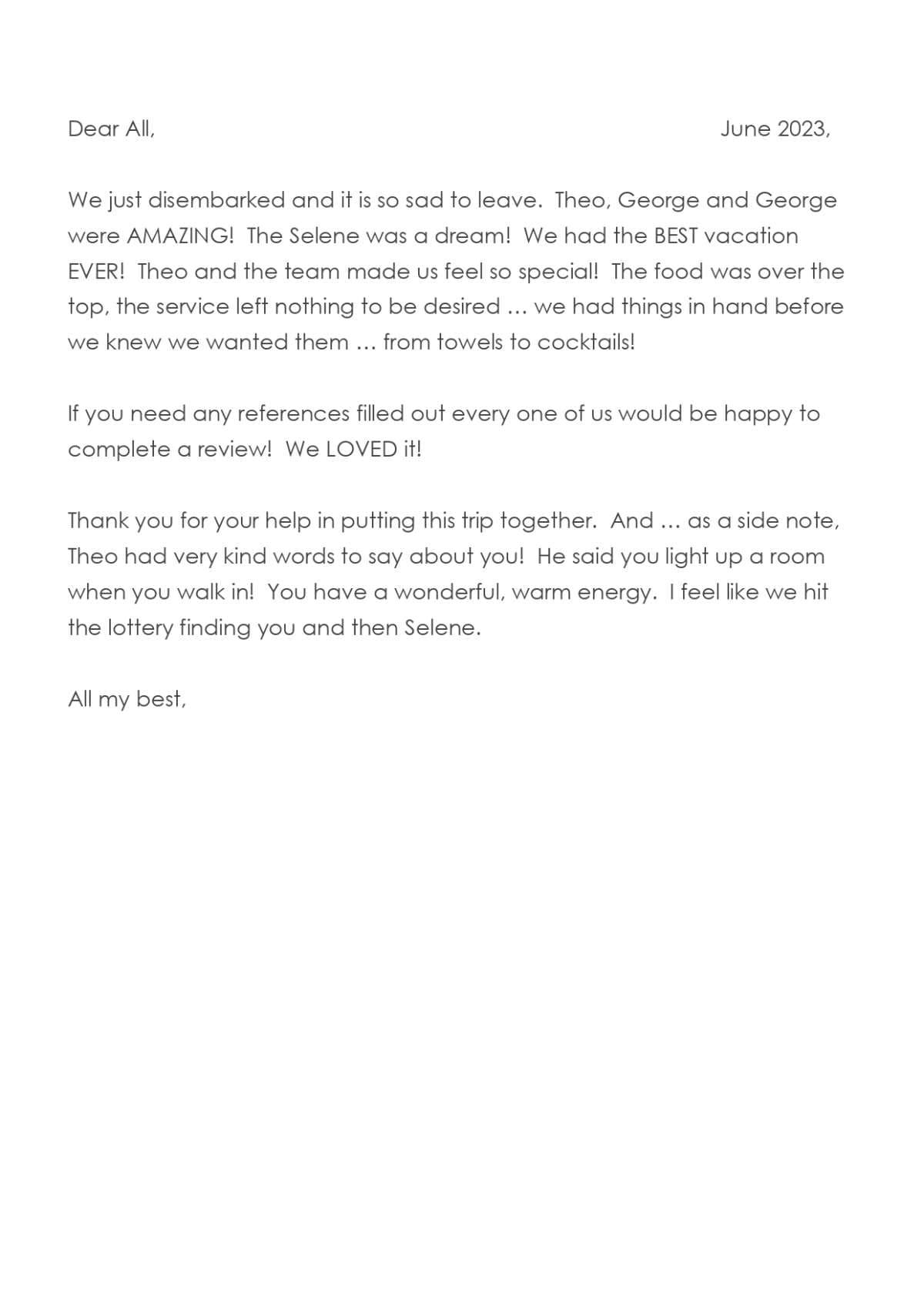 SELENE guest review
