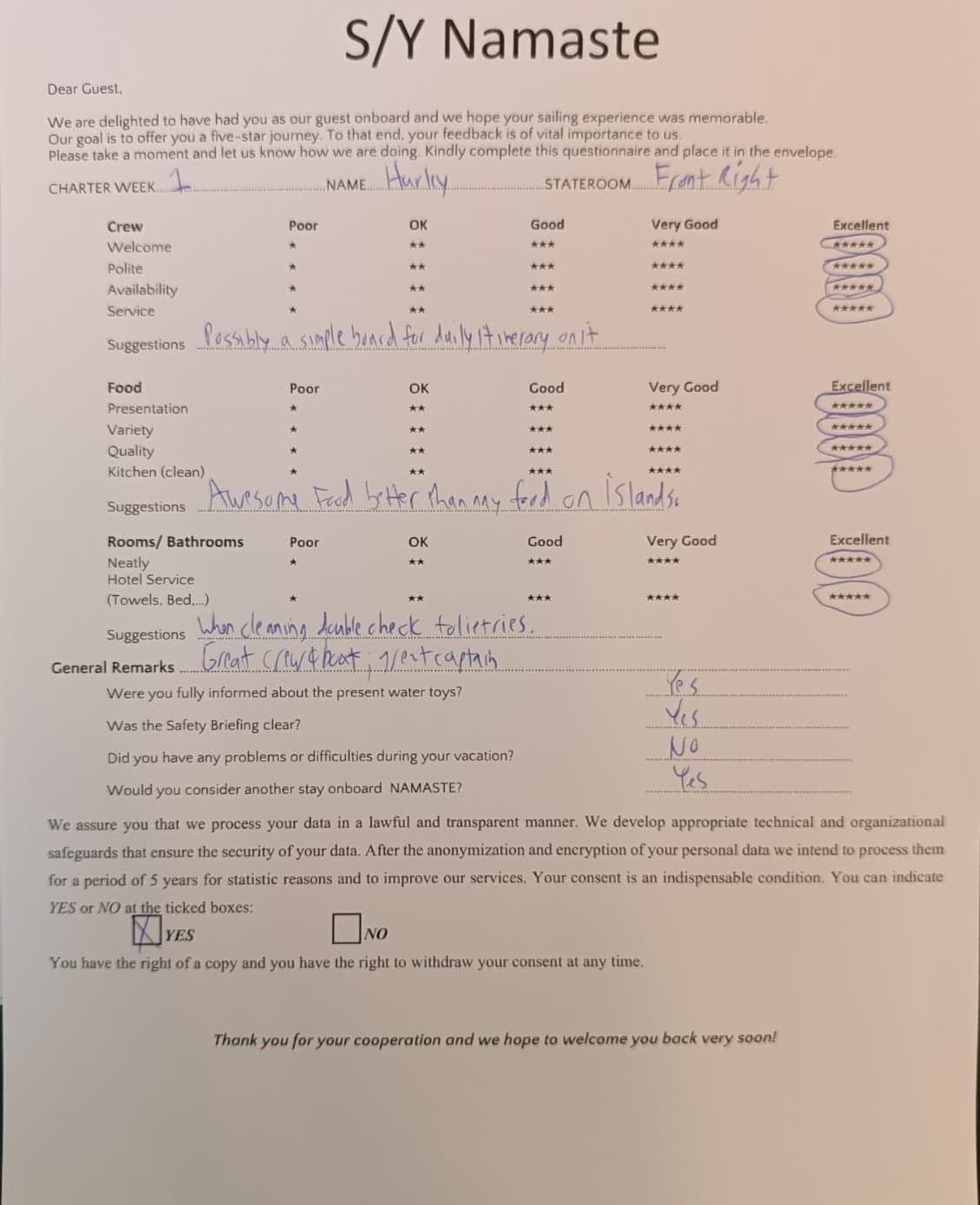 NAMASTE (SAMANA) guest review