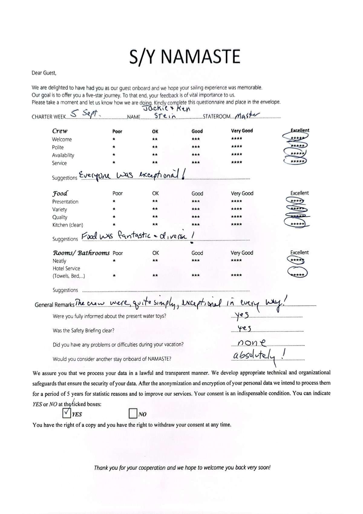 NAMASTE (SAMANA) guest review