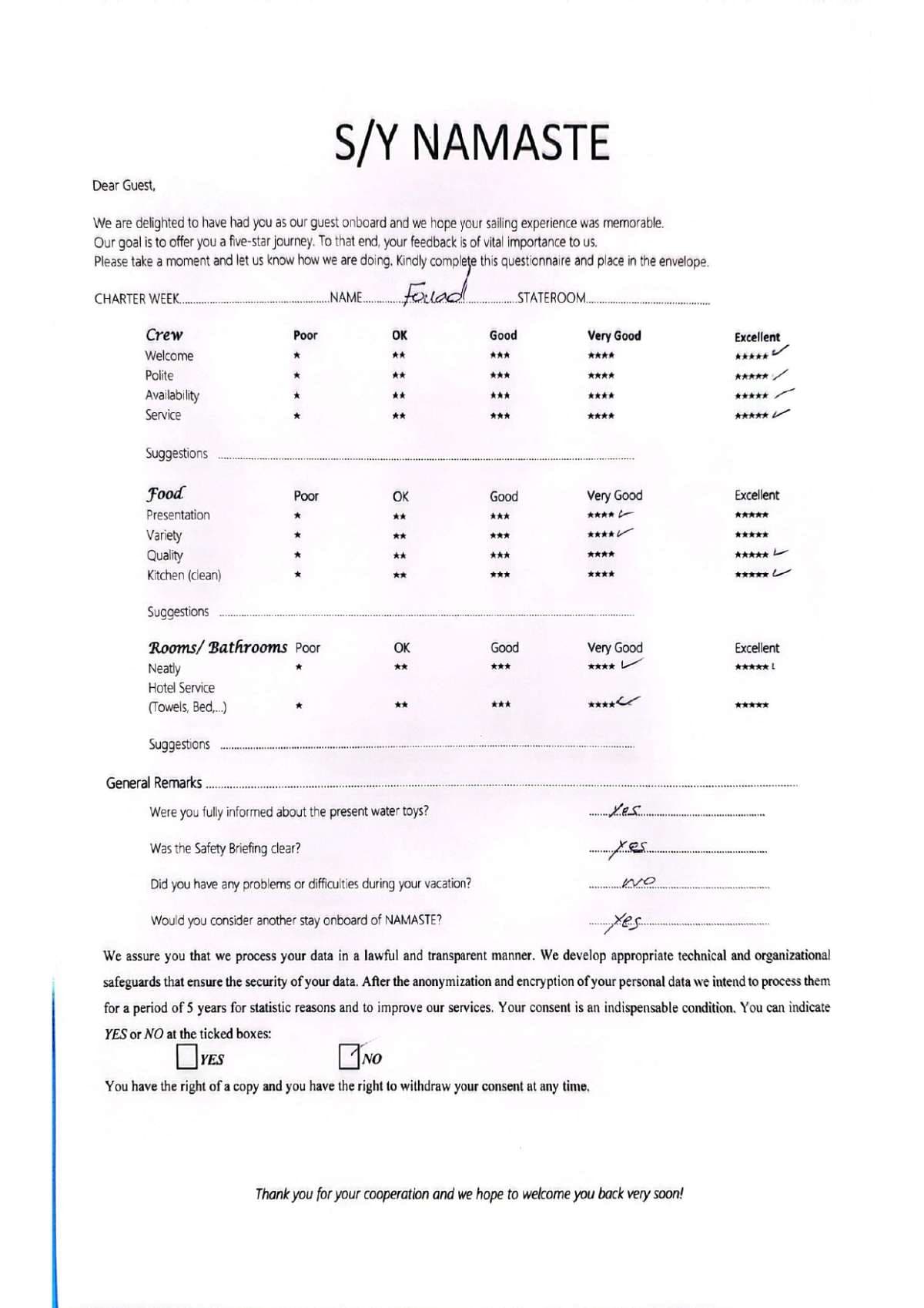 NAMASTE (SAMANA) guest review