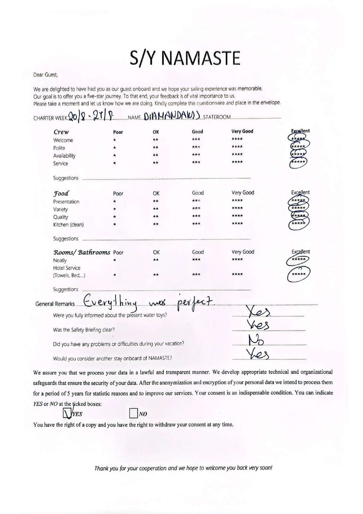 NAMASTE (SAMANA) guest review