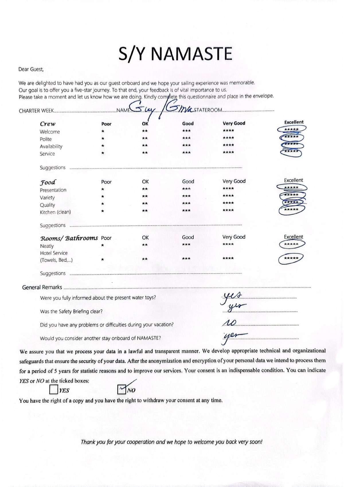 NAMASTE (SAMANA) guest review