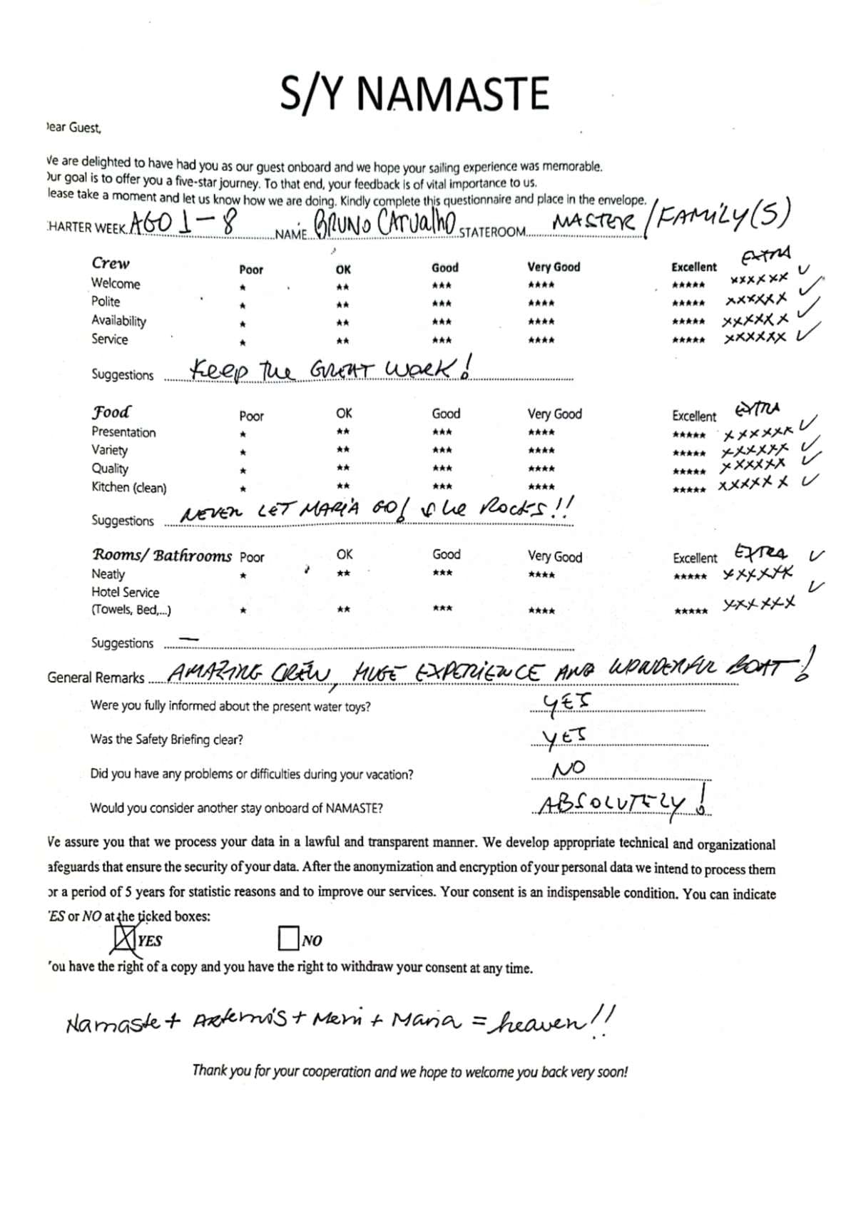 NAMASTE (SAMANA) guest review