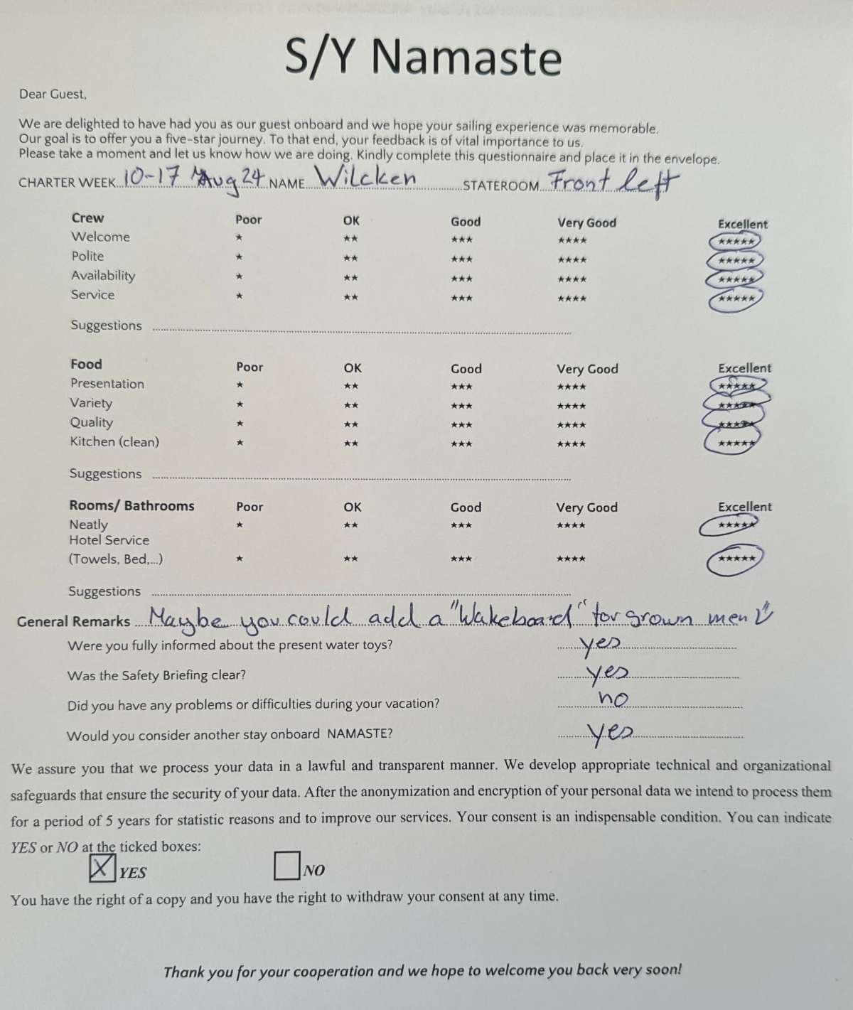 NAMASTE (SAMANA) guest review