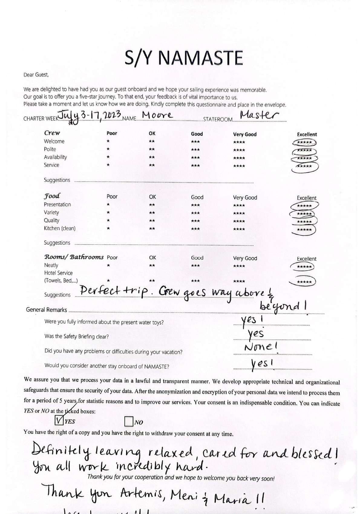 NAMASTE (SAMANA) guest review