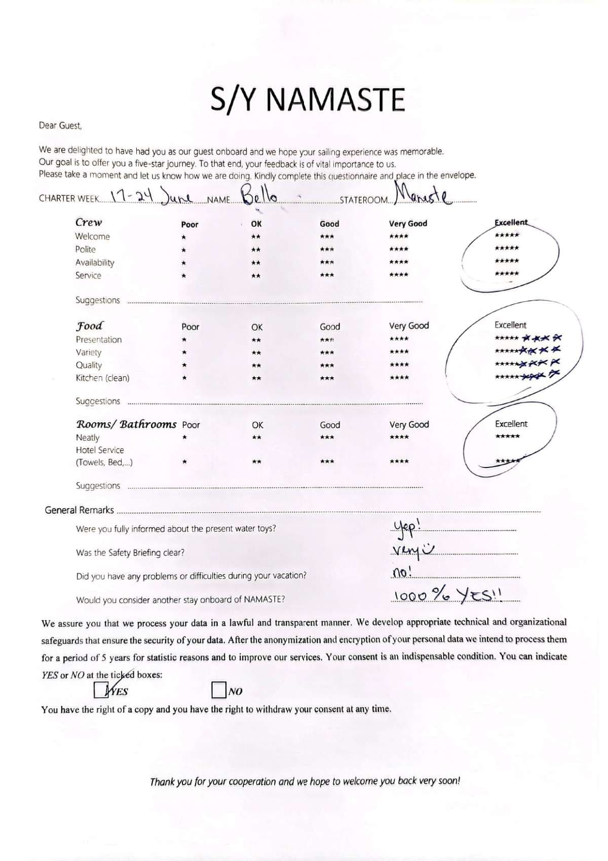 NAMASTE (SAMANA) guest review