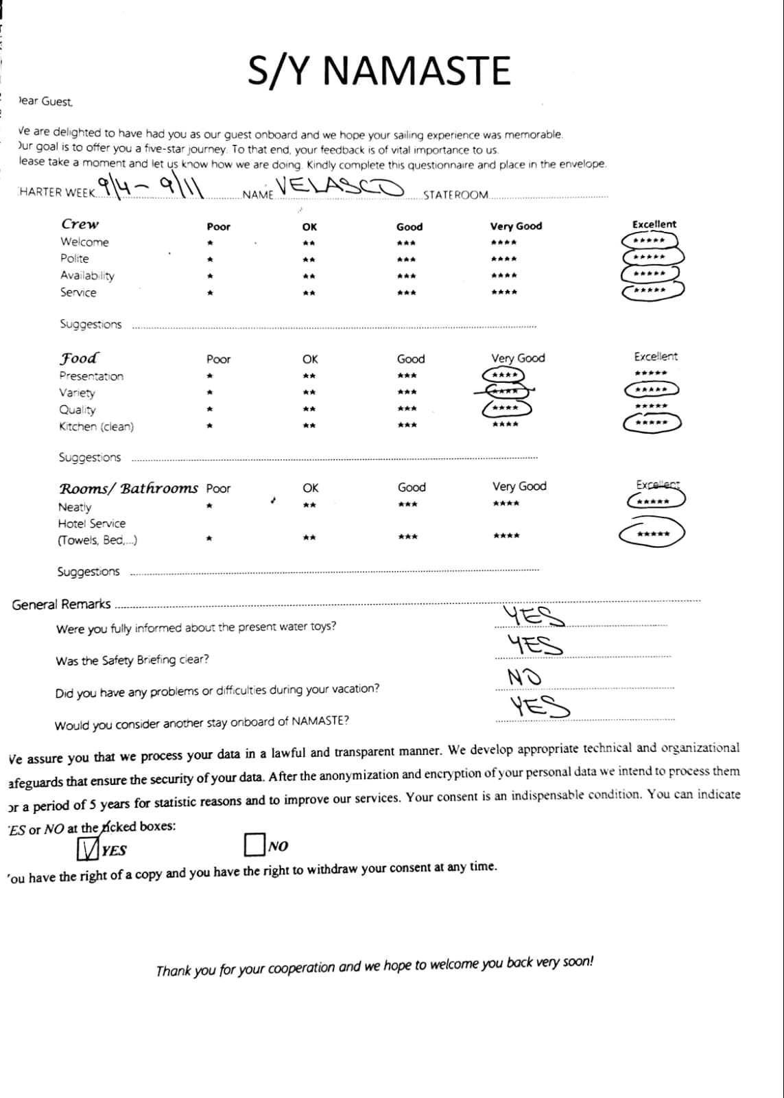 NAMASTE (SAMANA) guest review