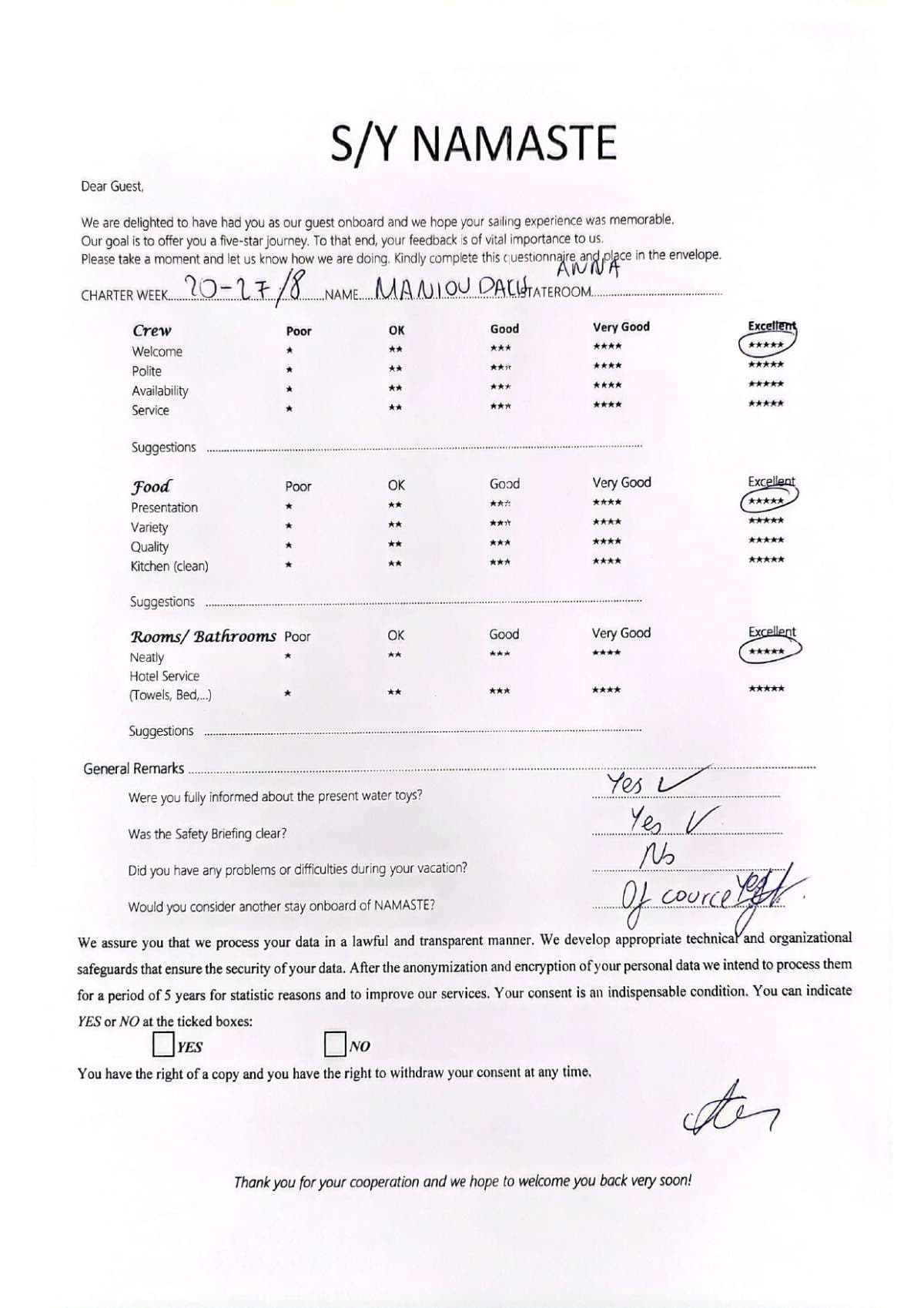 NAMASTE (SAMANA) guest review