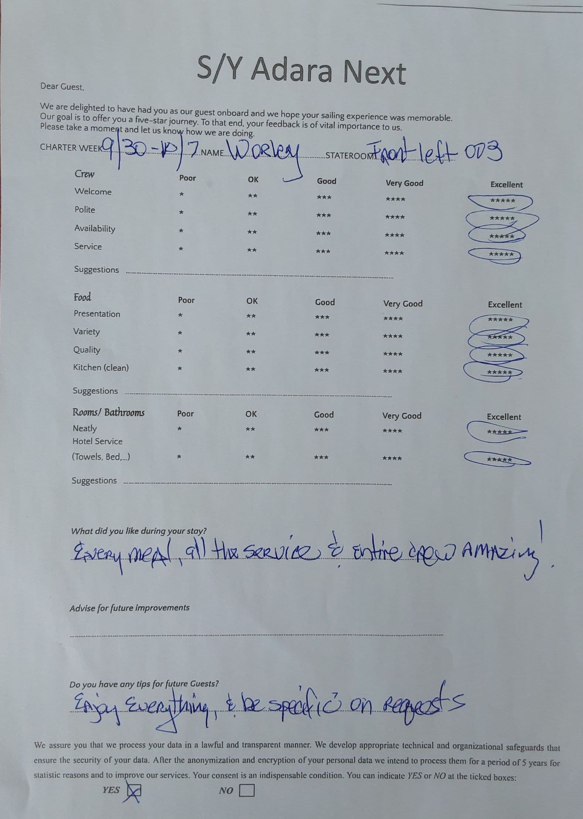 ADARA NEXT guest review