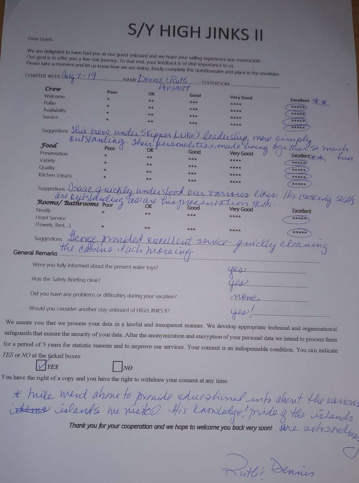 HIGH FIVE guest review