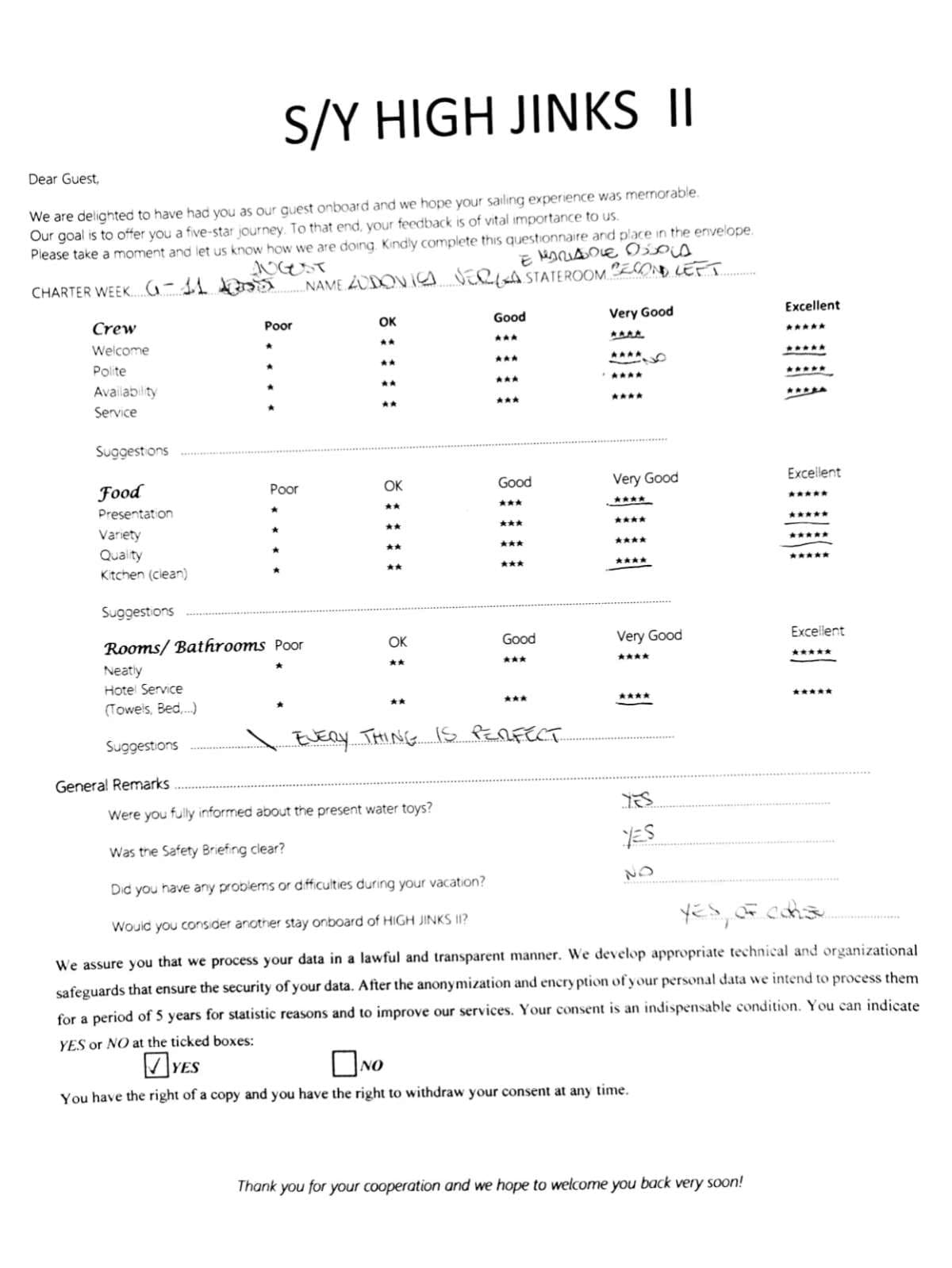 HIGH FIVE guest review
