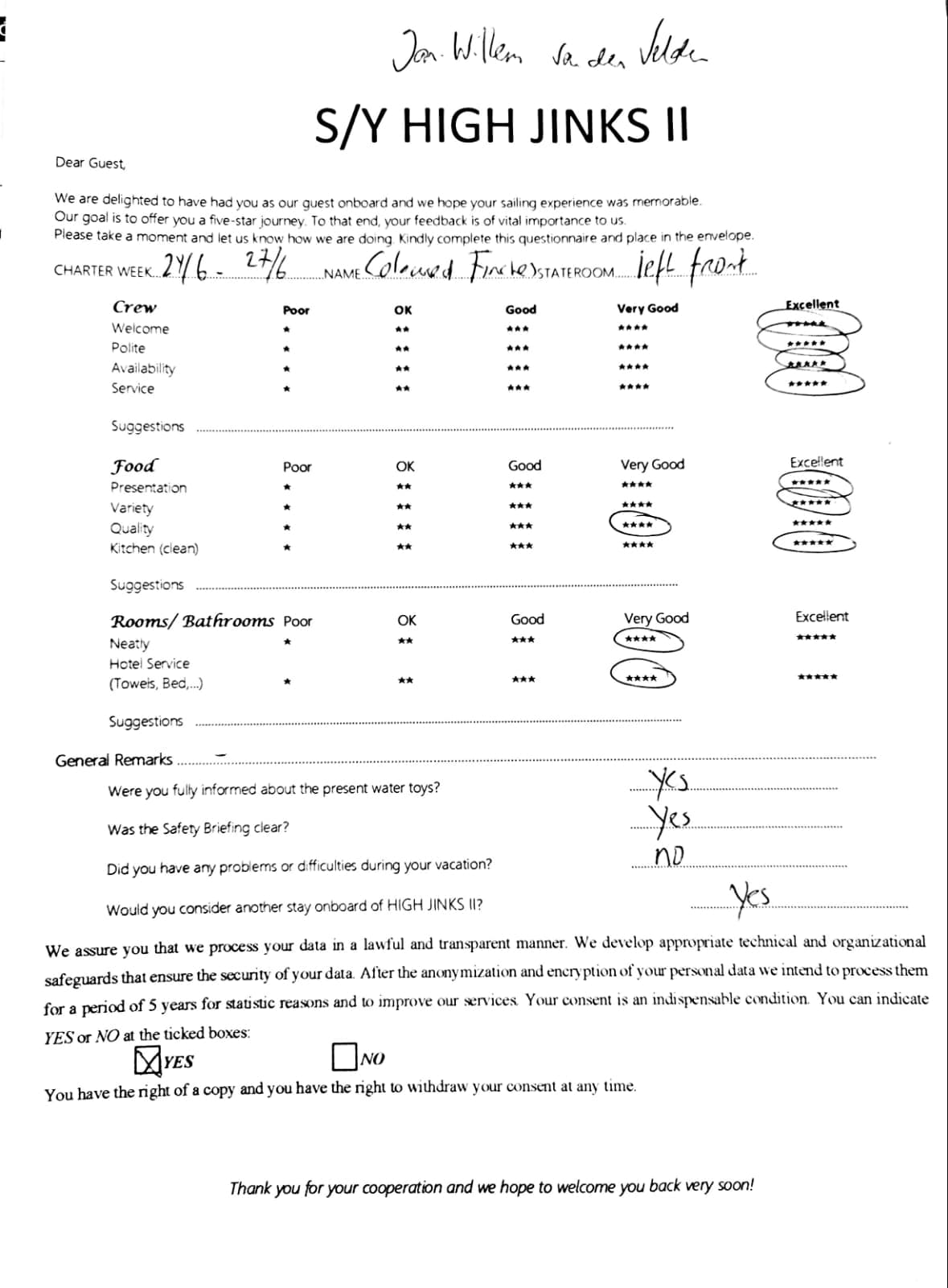 HIGH FIVE guest review