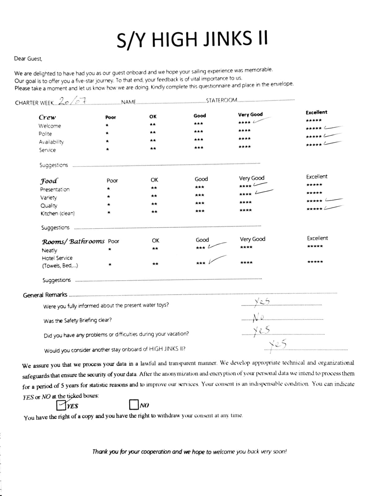 HIGH FIVE guest review