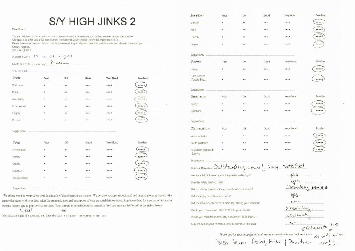 HIGH FIVE guest review