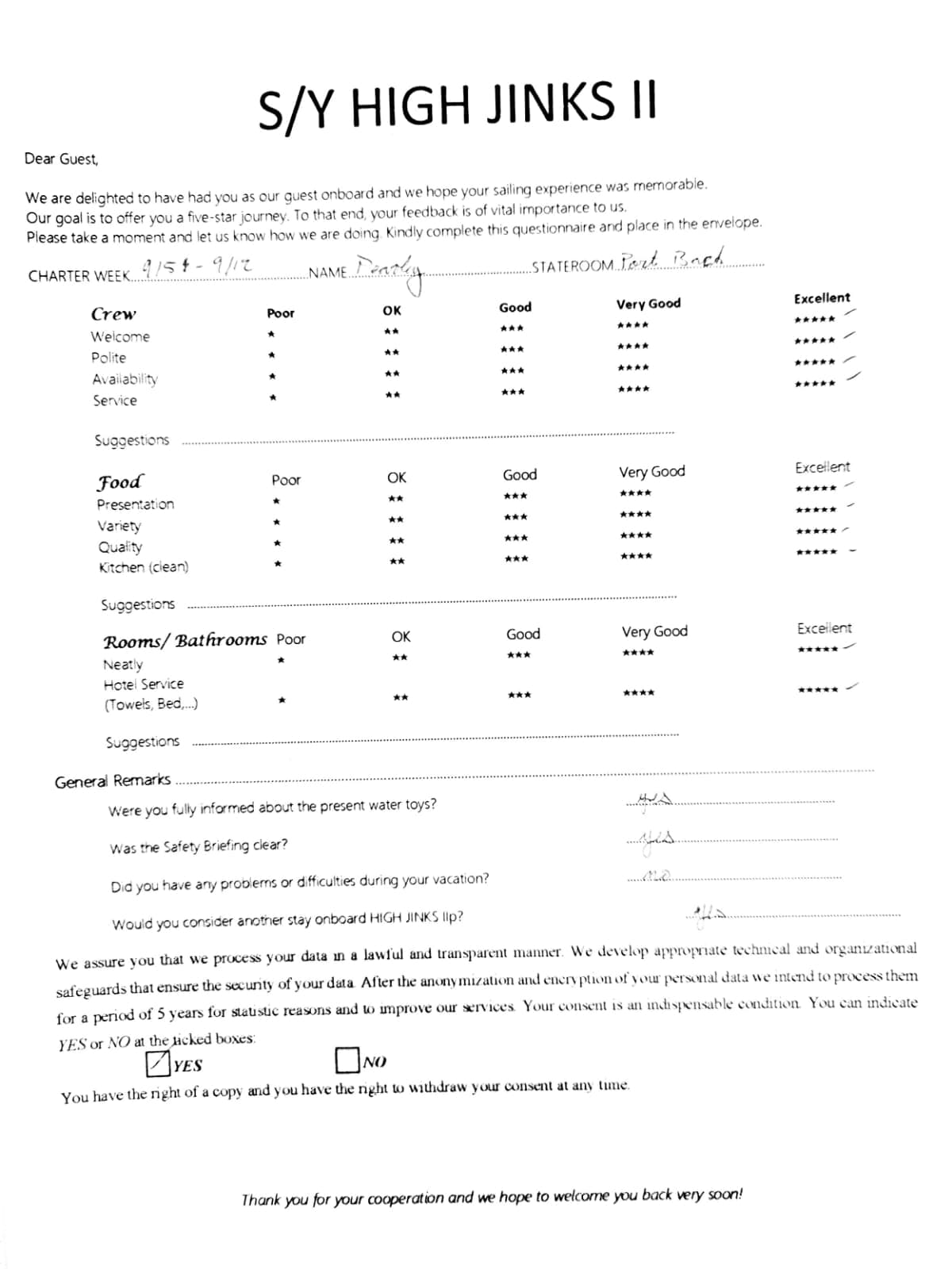 HIGH FIVE guest review