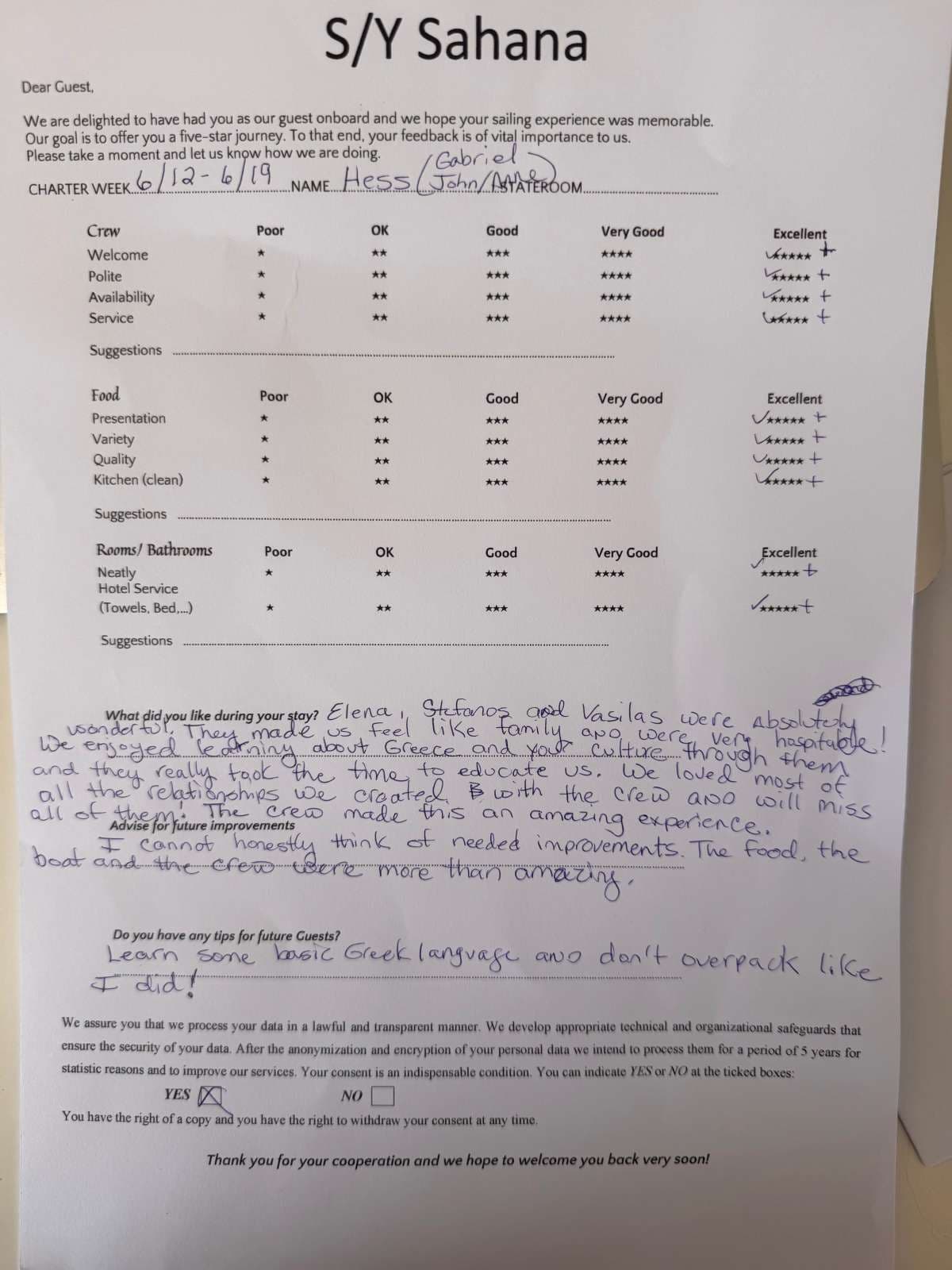 SAHANA guest review