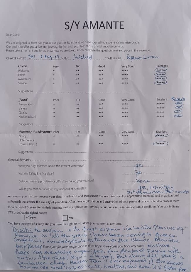 AMANTE guest review