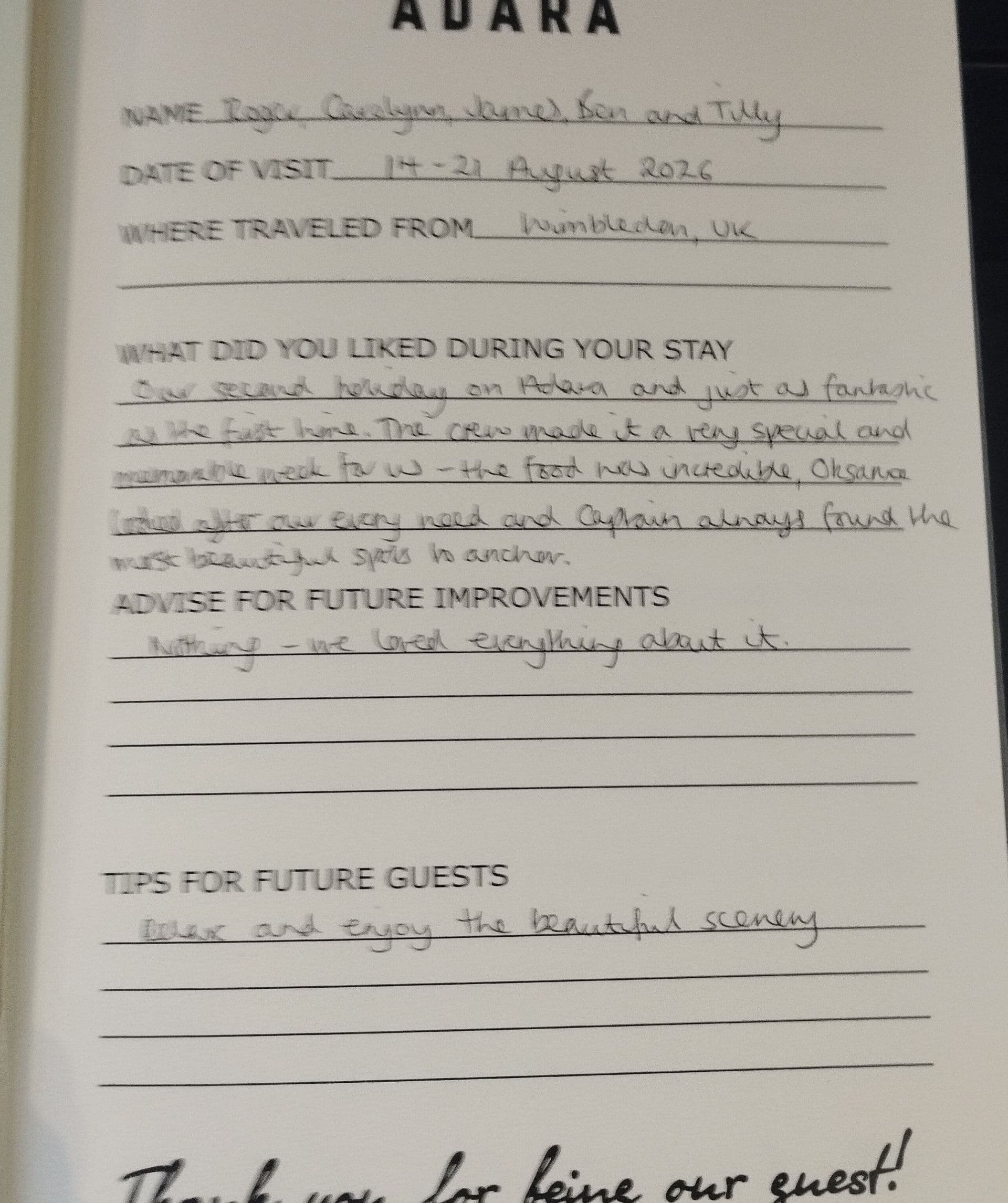 ADARA guest review