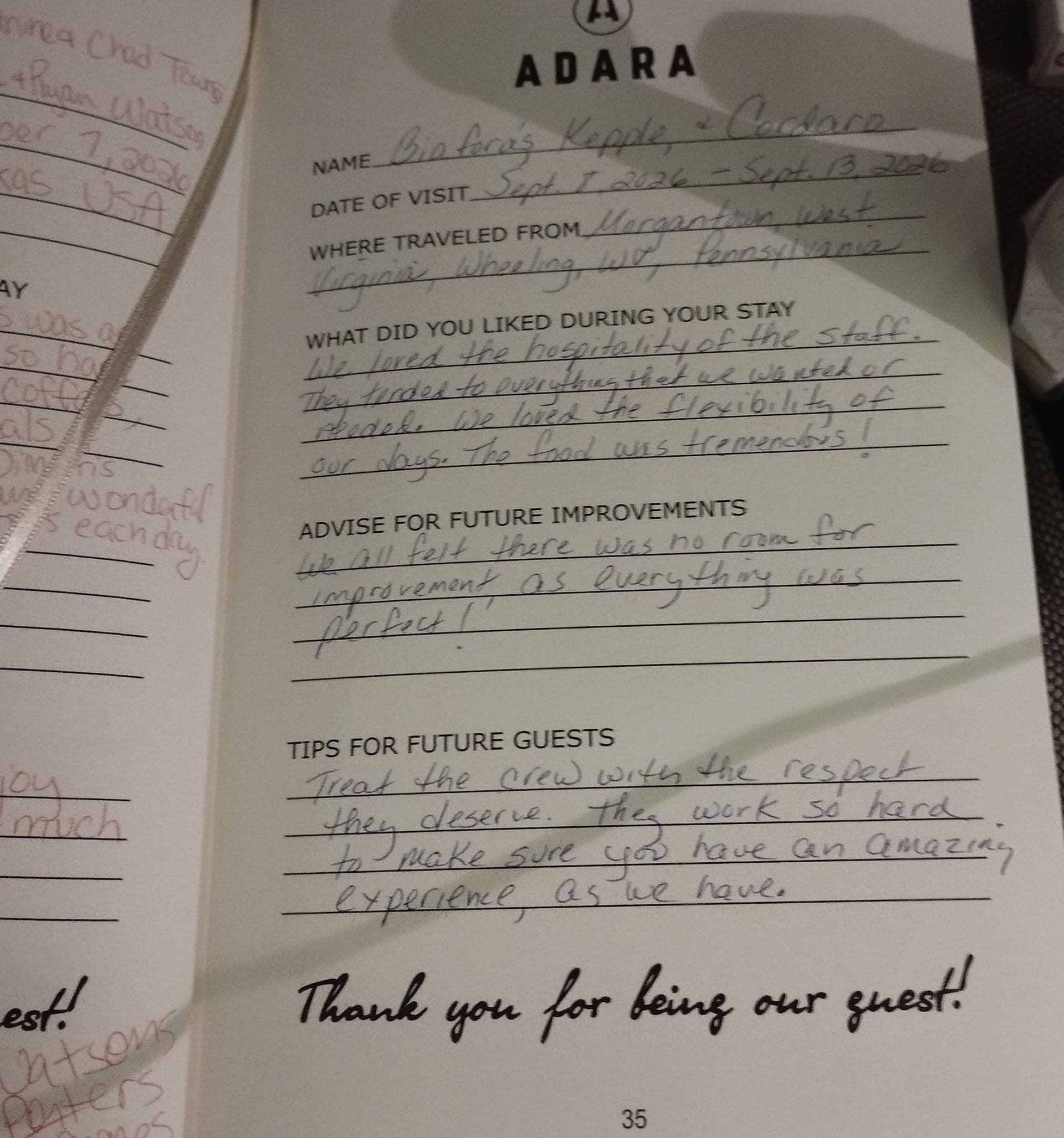 ADARA guest review