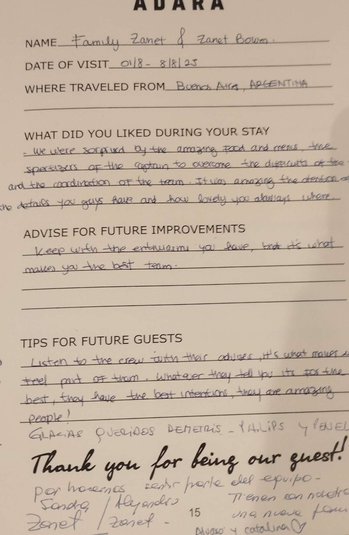 ADARA guest review