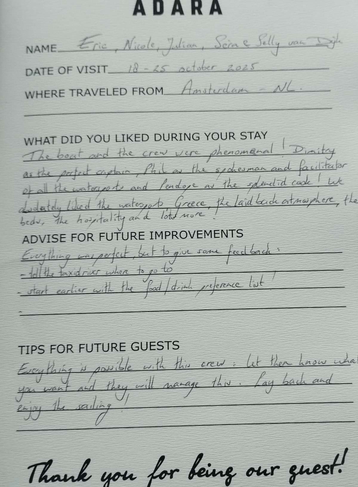 ADARA guest review