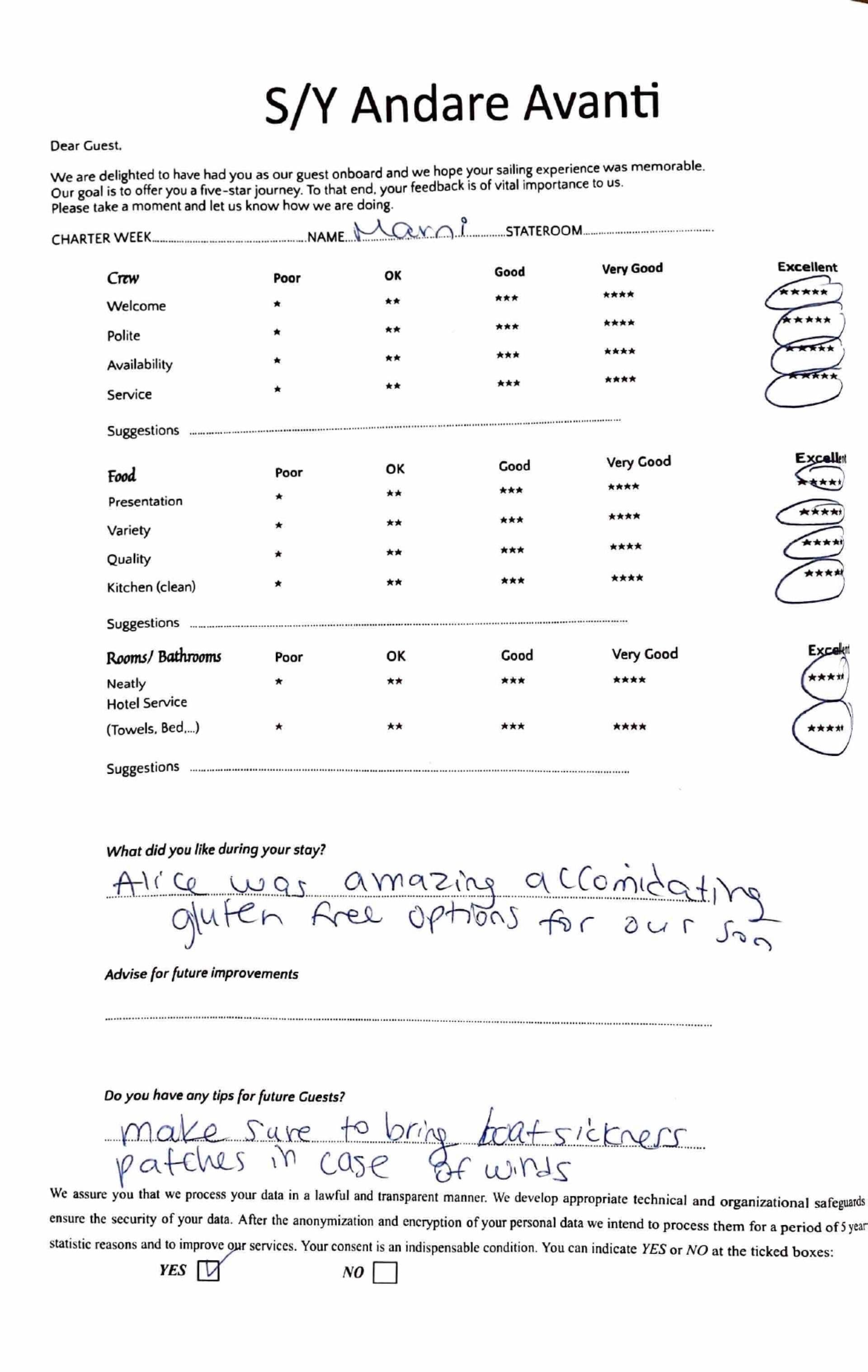 ANDARE AVANTI guest review