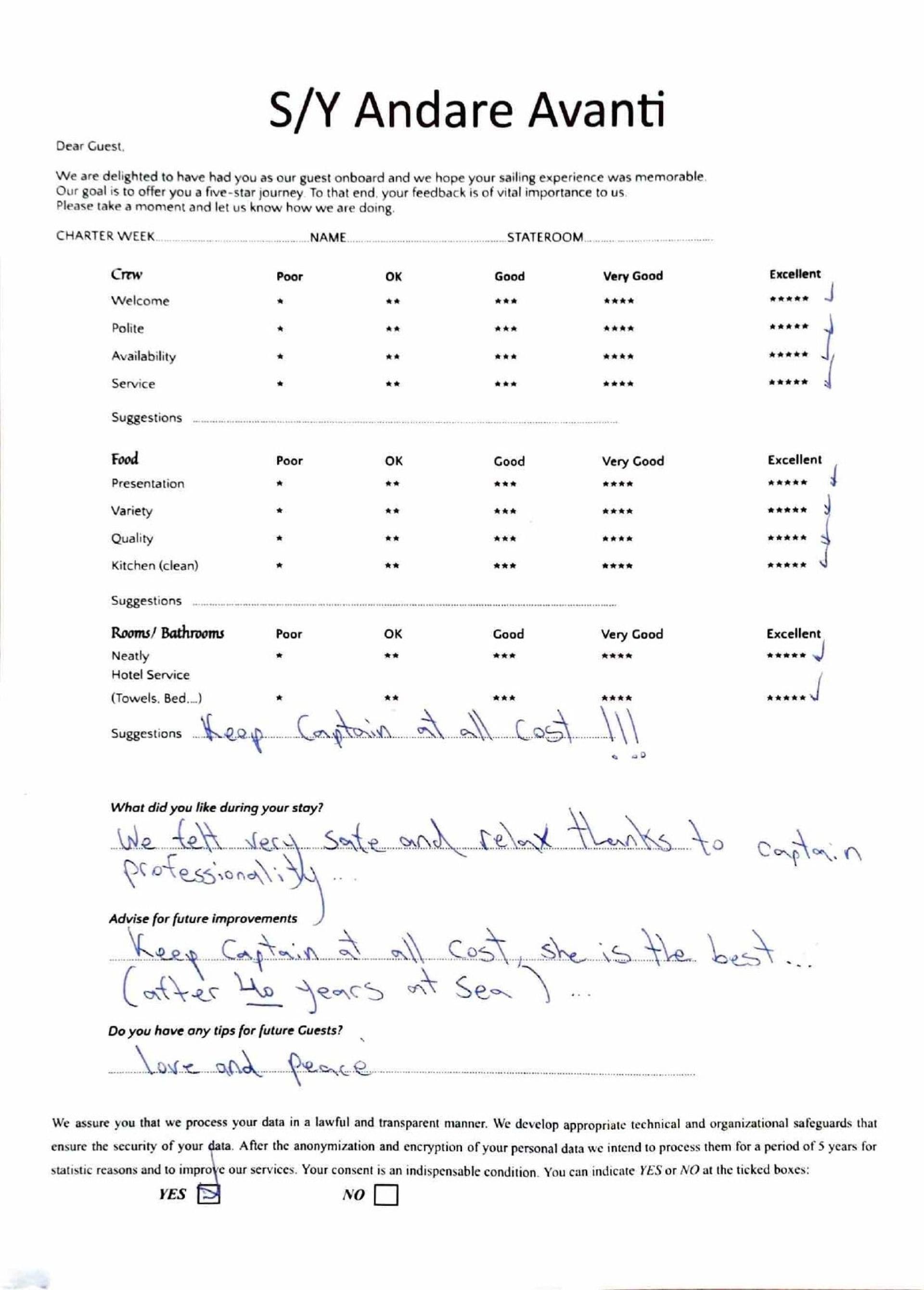 ANDARE AVANTI guest review