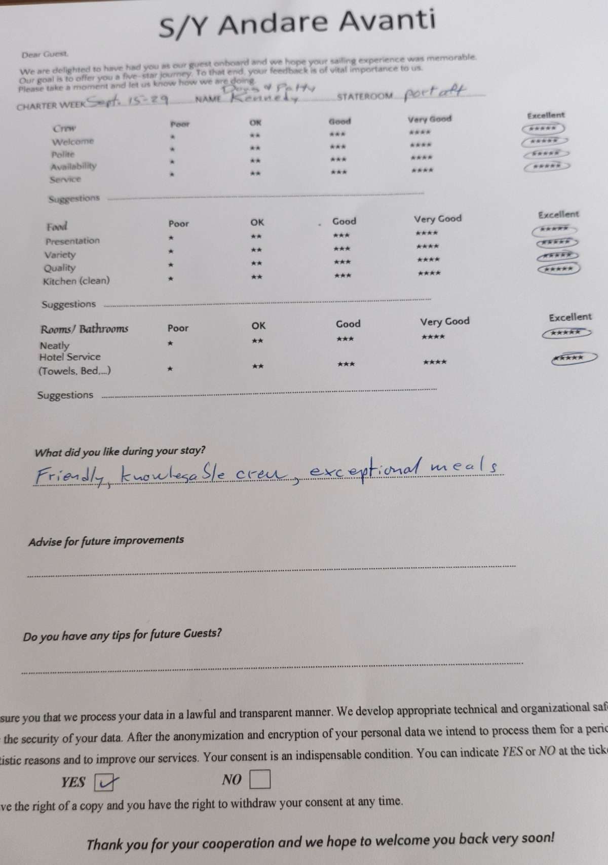 ANDARE AVANTI guest review