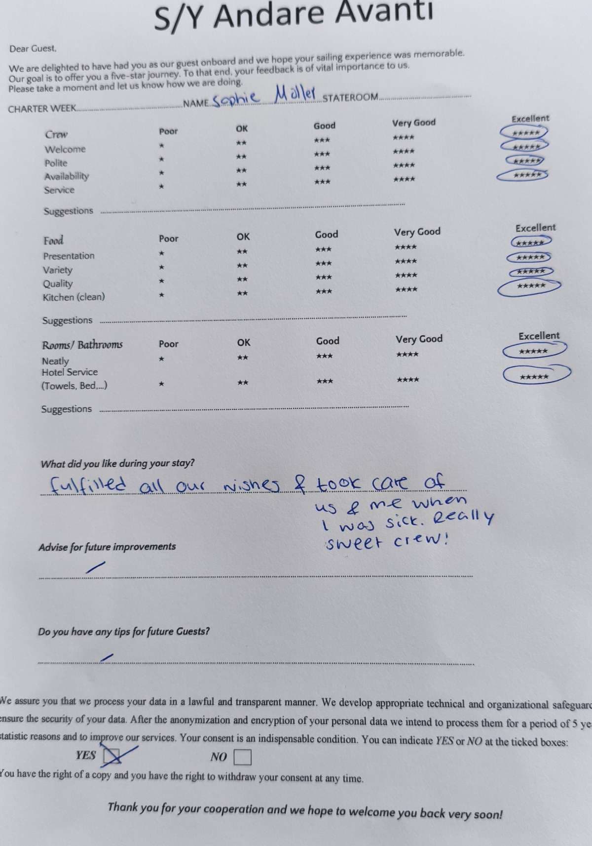 ANDARE AVANTI guest review