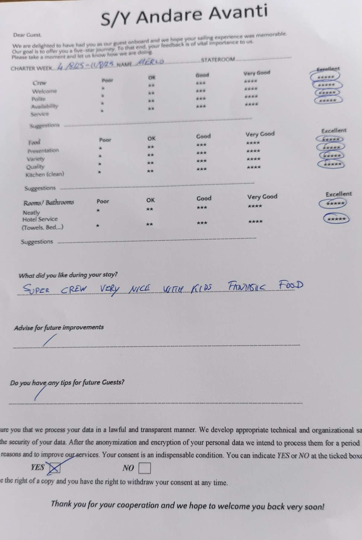 ANDARE AVANTI guest review