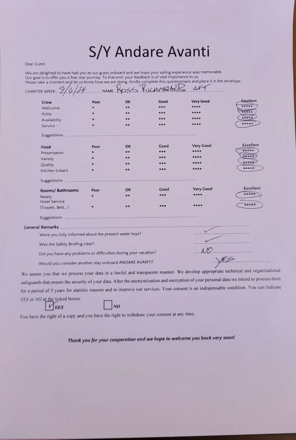 ANDARE AVANTI guest review