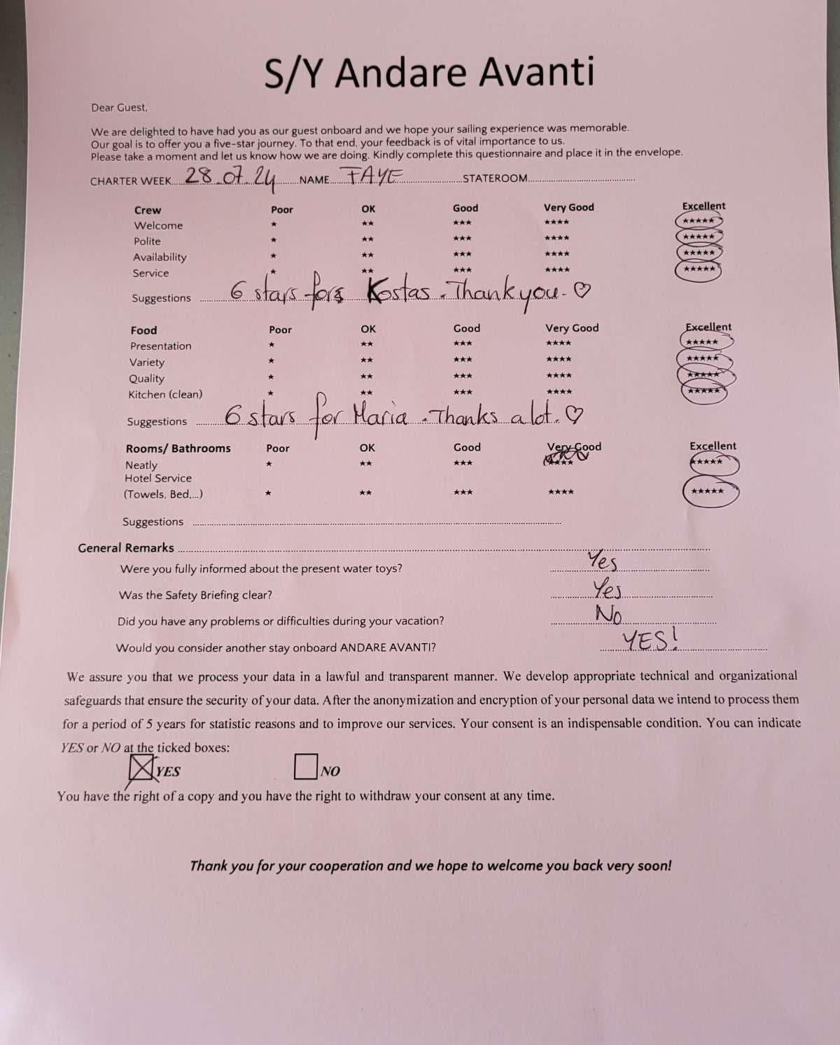 ANDARE AVANTI guest review