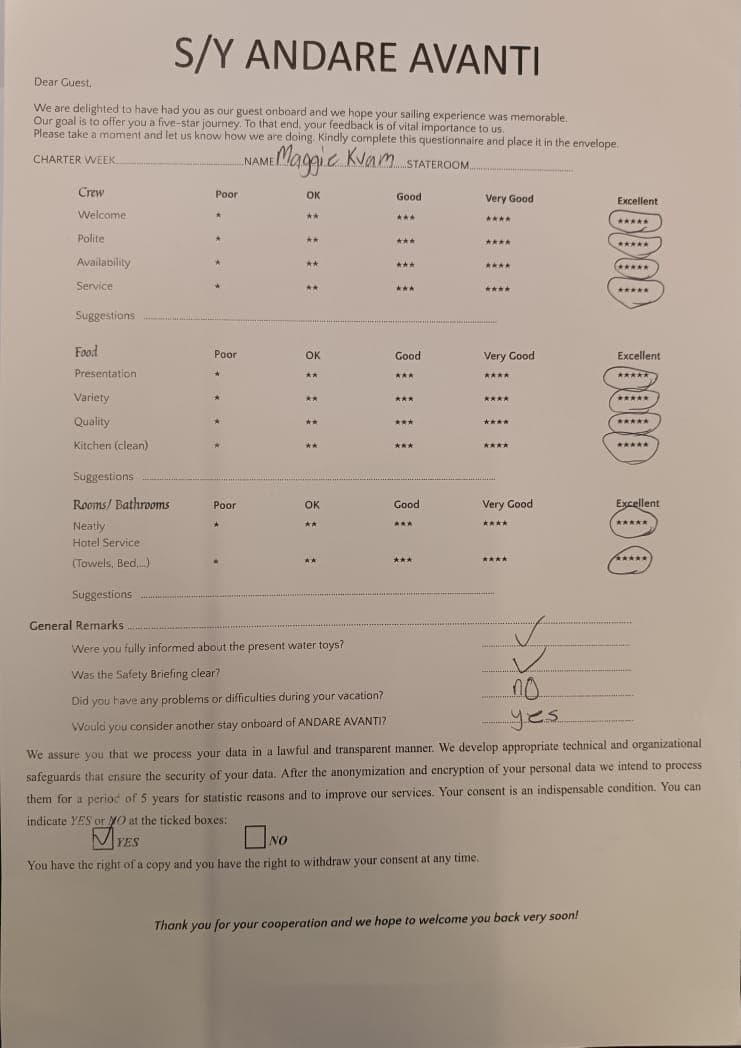 ANDARE AVANTI guest review