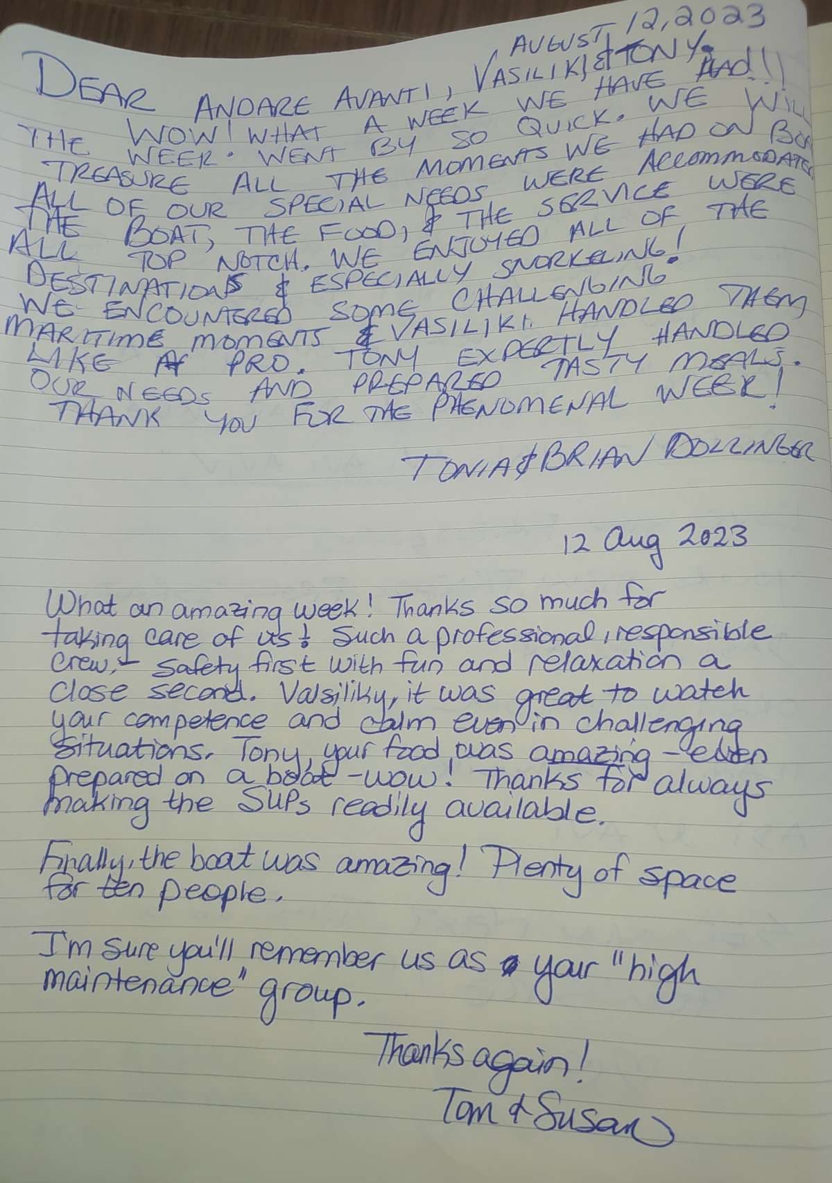 ANDARE AVANTI guest review
