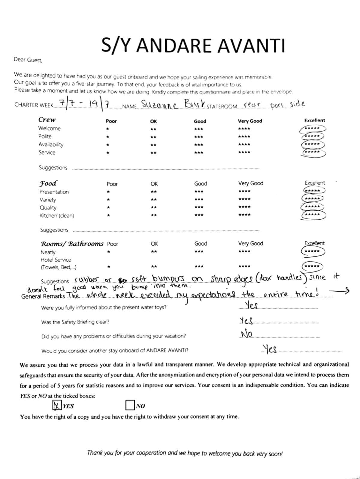 ANDARE AVANTI guest review
