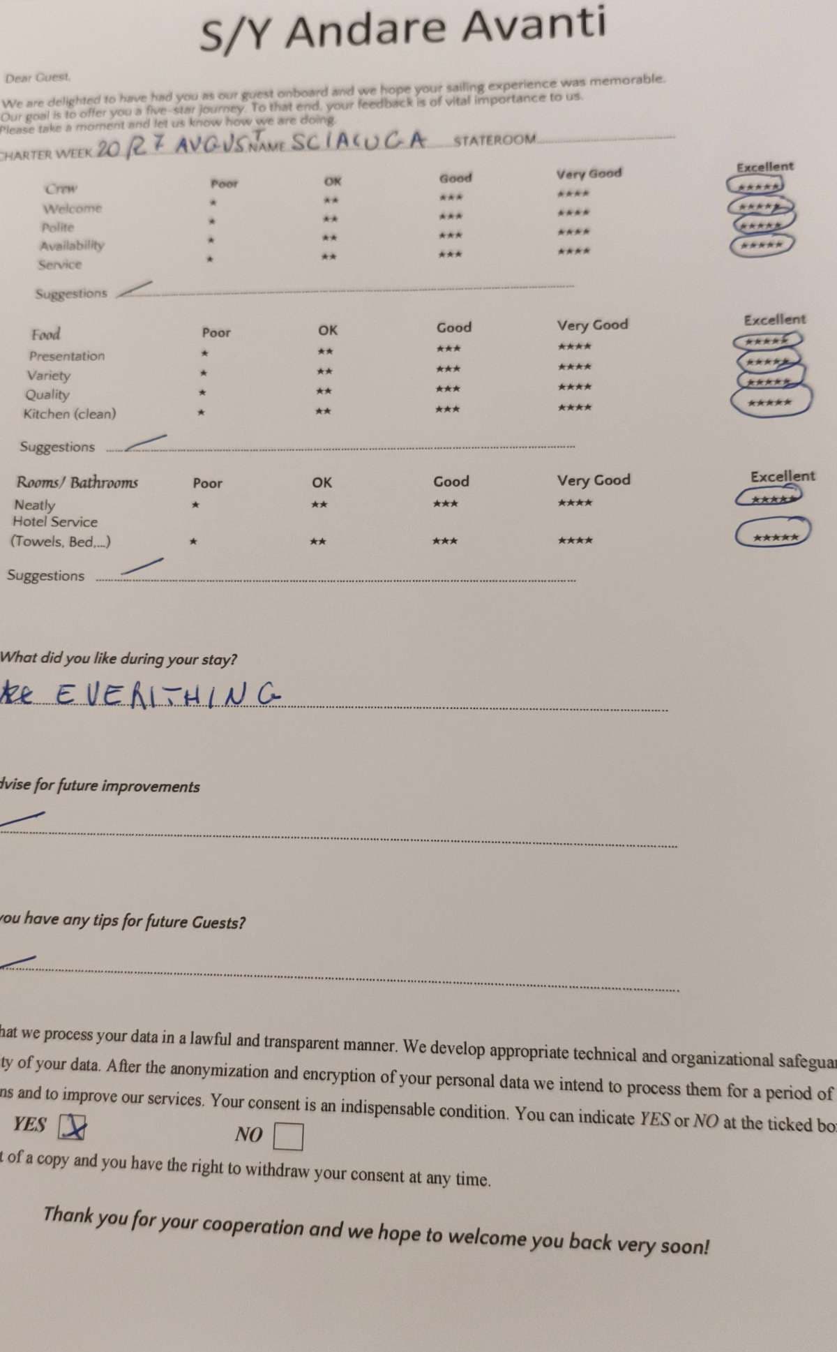 ANDARE AVANTI guest review