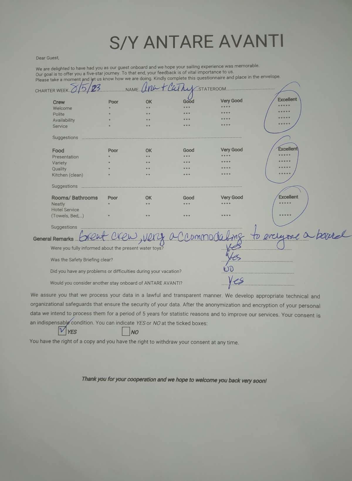 ANDARE AVANTI guest review