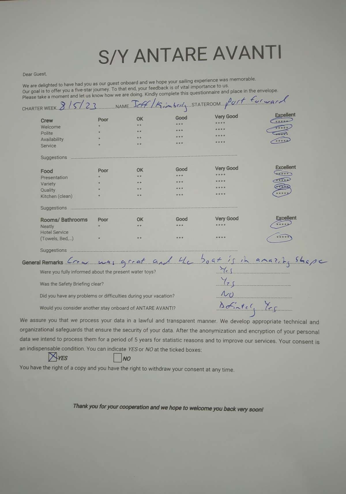 ANDARE AVANTI guest review