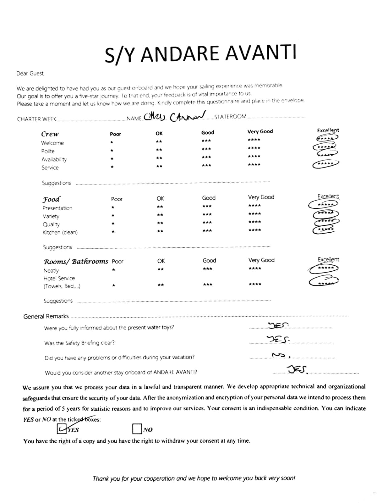 ANDARE AVANTI guest review