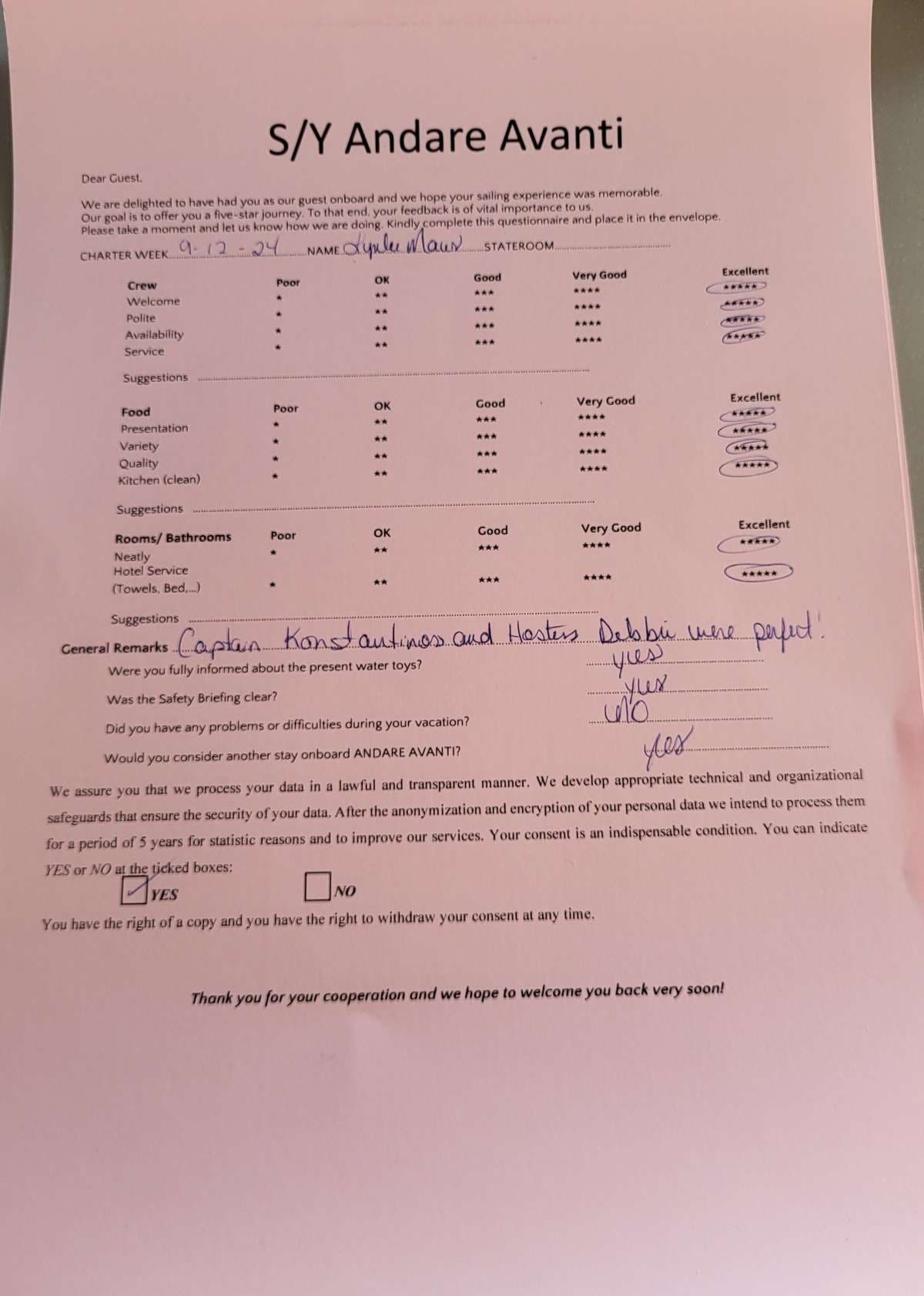 ANDARE AVANTI guest review