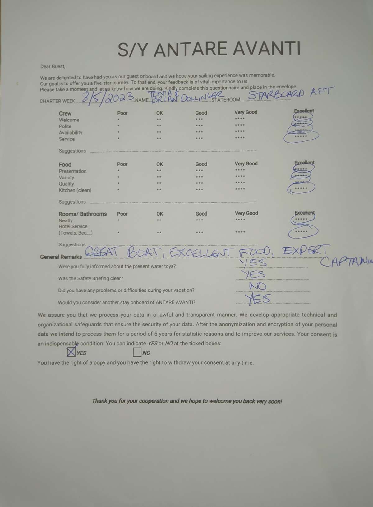 ANDARE AVANTI guest review