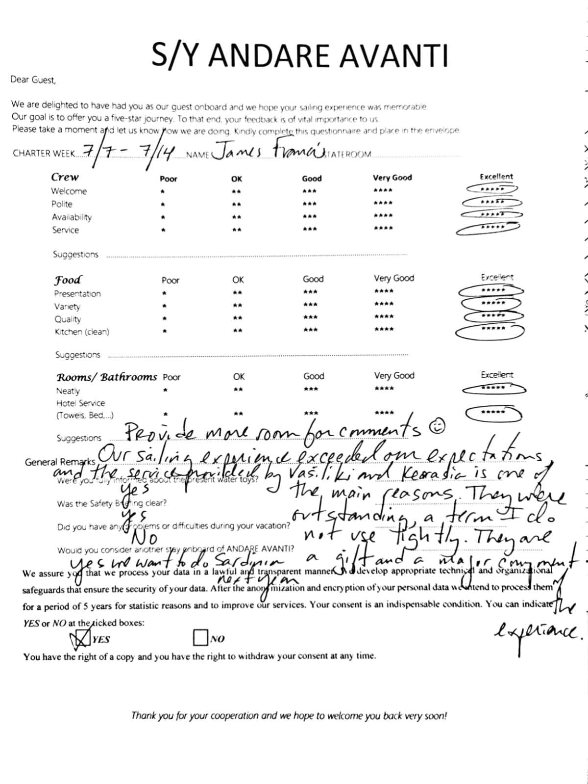 ANDARE AVANTI guest review