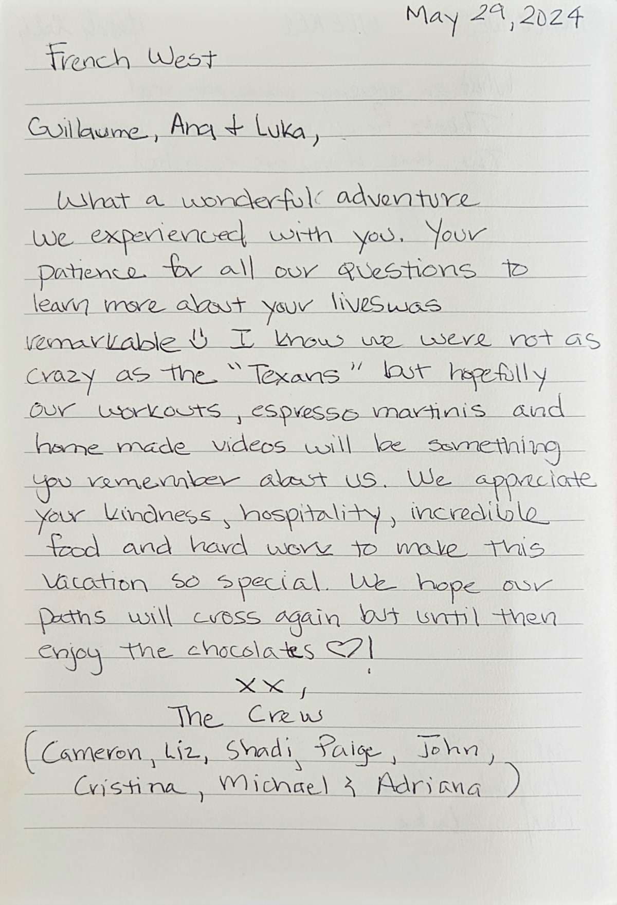 FRENCH WEST guest review