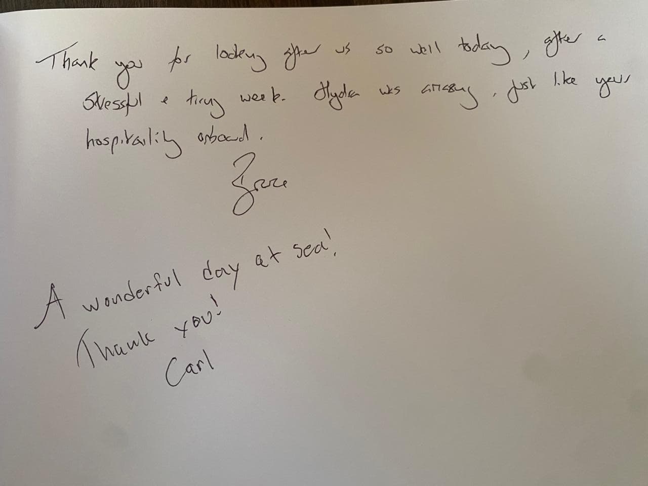 CARTE BLANCHE guest review