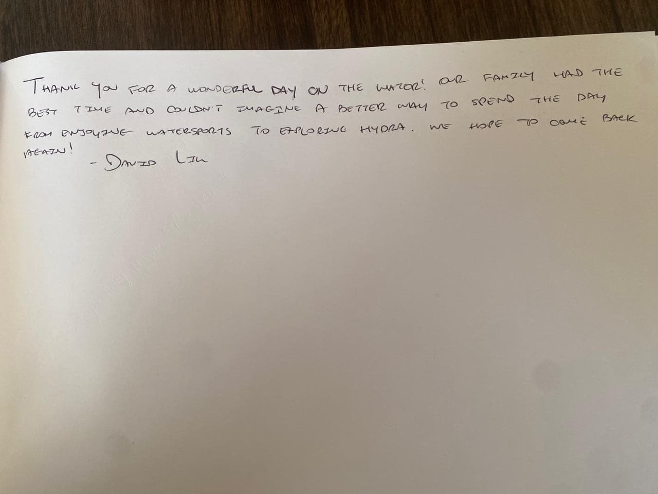 CARTE BLANCHE guest review