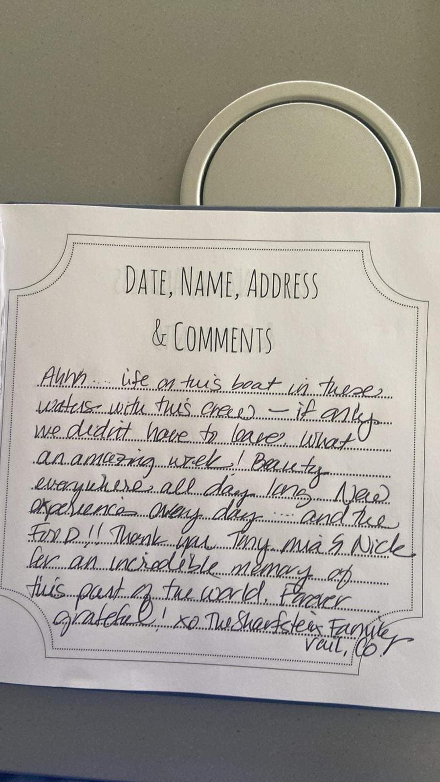 MARE BLU guest review