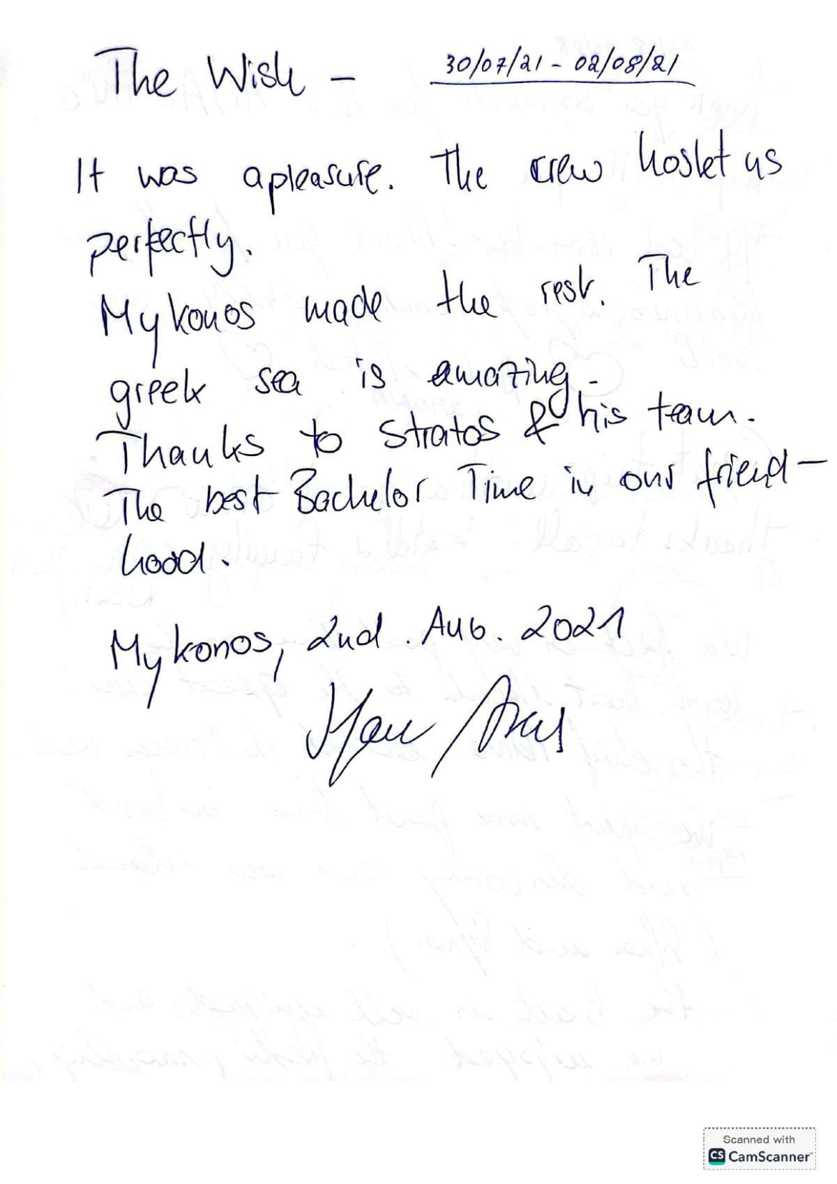 WISH guest review