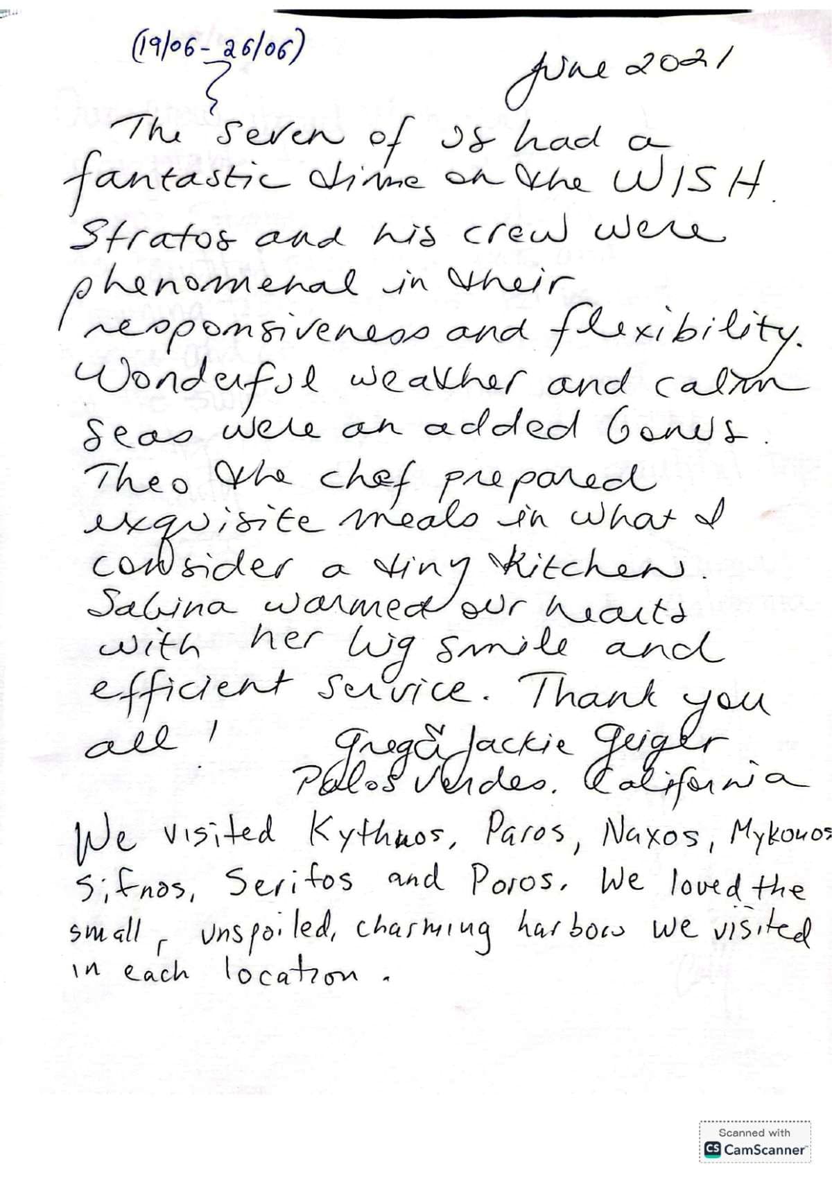 WISH guest review