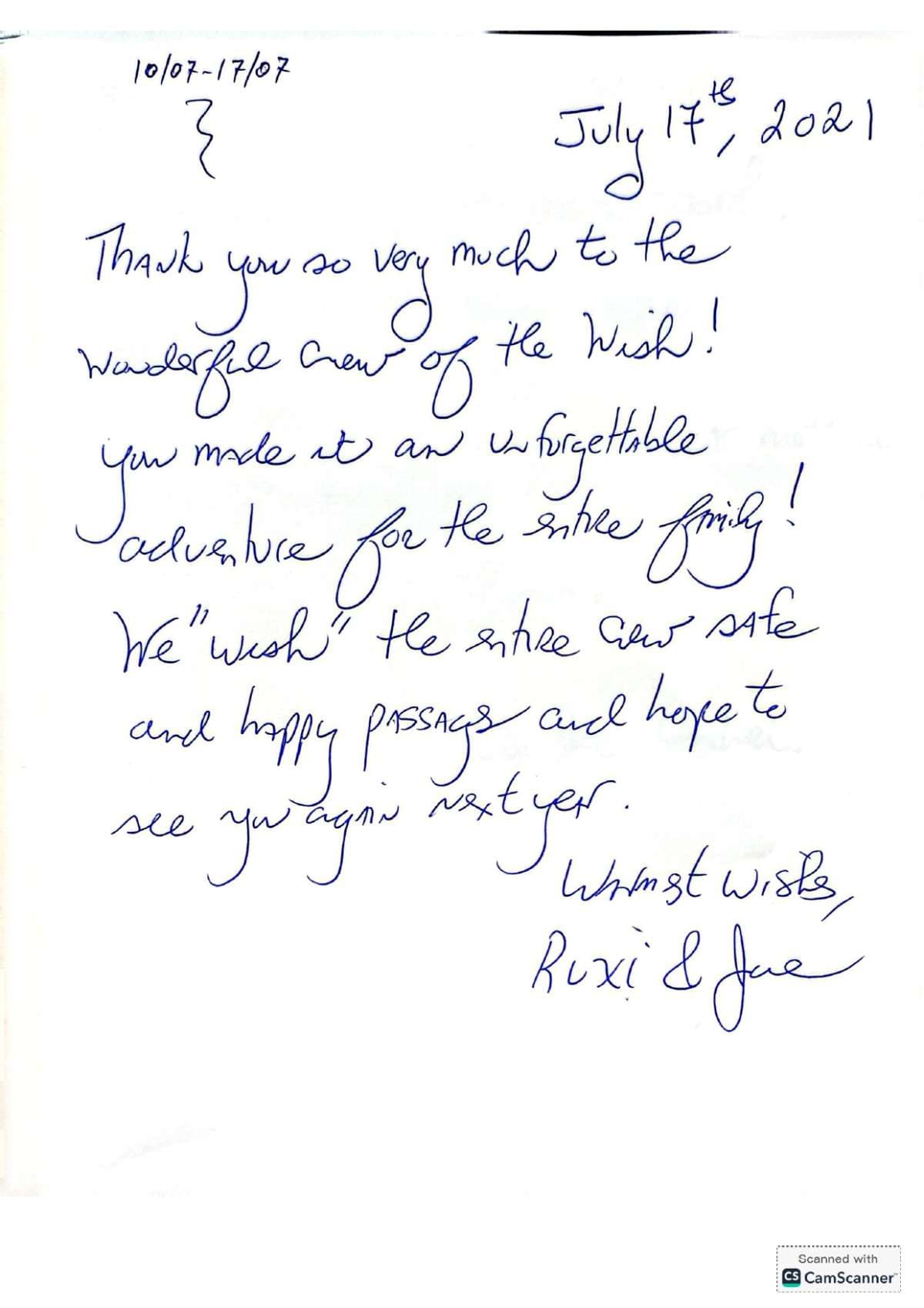 WISH guest review